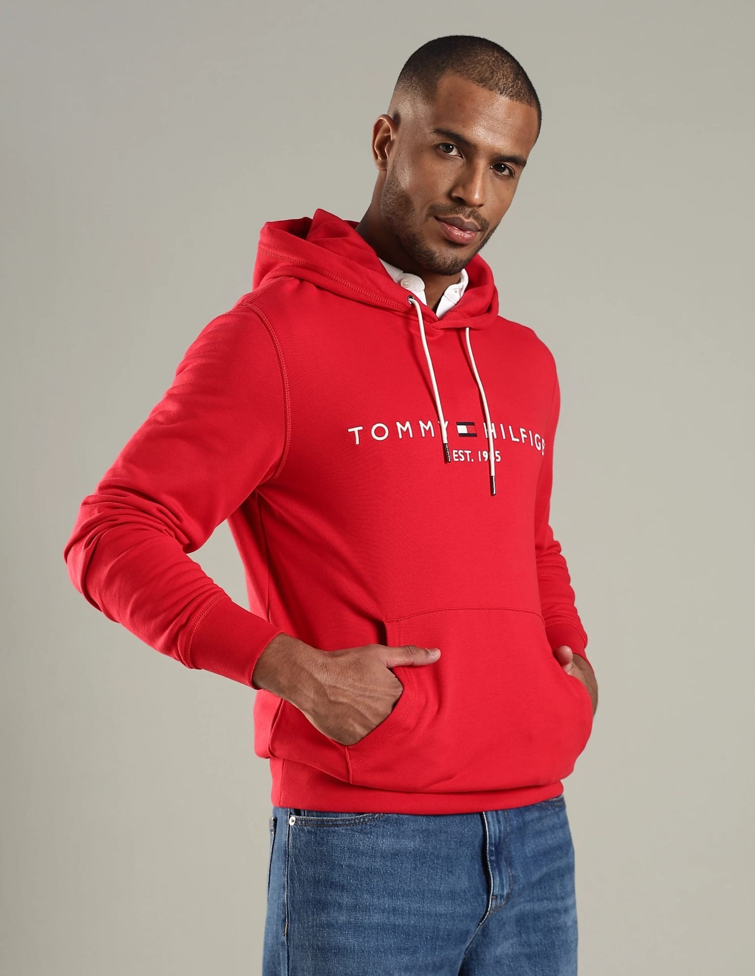 Buy Tommy Hilfiger Embroidered Logo Regular Fit Cotton Sweater