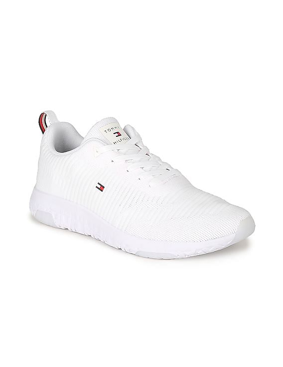 Buy Tommy Hilfiger Men White Corporate Knit Lace Up Sneakers 