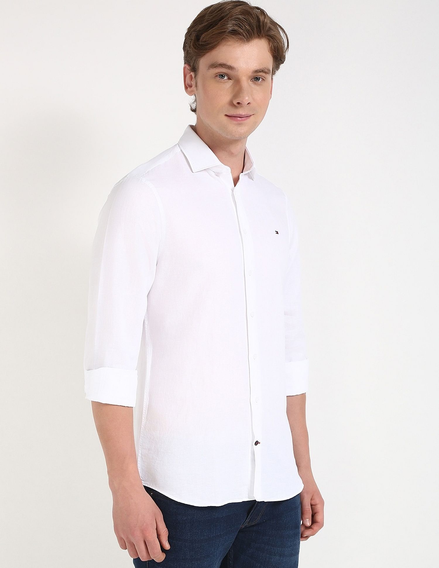 Tommy Hilfiger Solid Slim-Fit Cotton Shirt