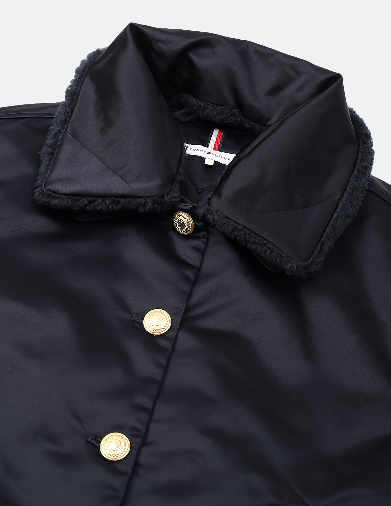 Tommy Hilfiger Teddy Collar Satin Padded Jacket