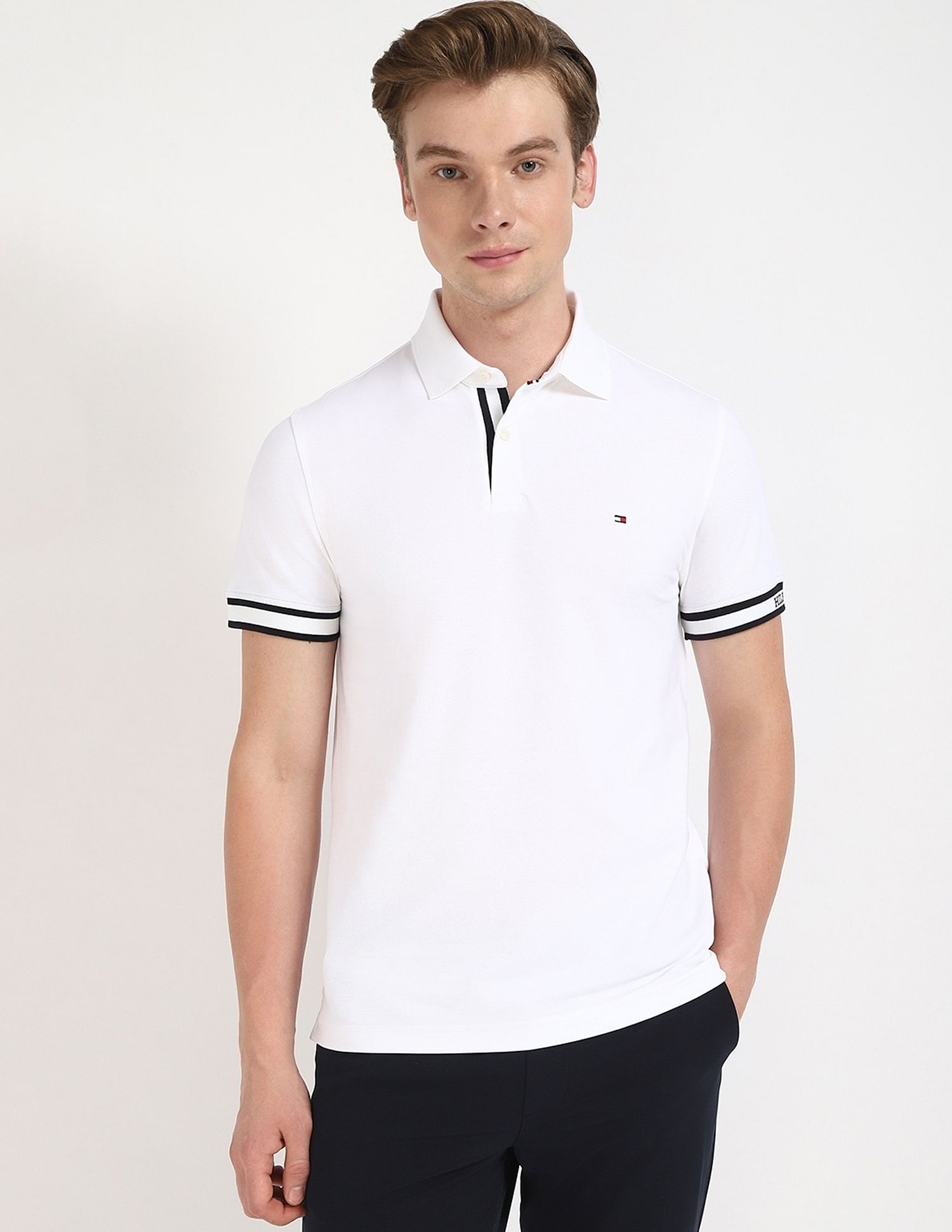 Tommy Hilfiger Solid Regular-Fit Cotton Polo Shirt