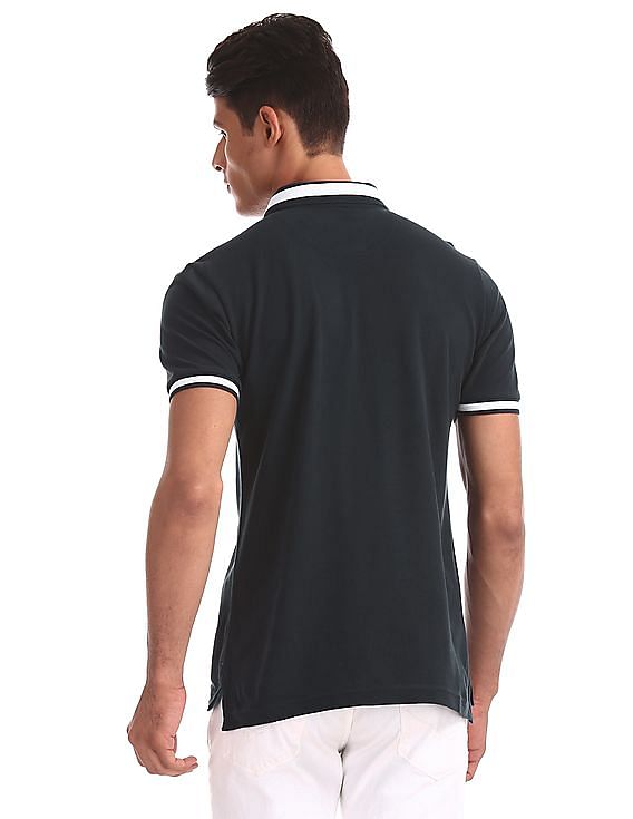 U.S. Polo Assn. Blue Cotton Pique Polo Shirt