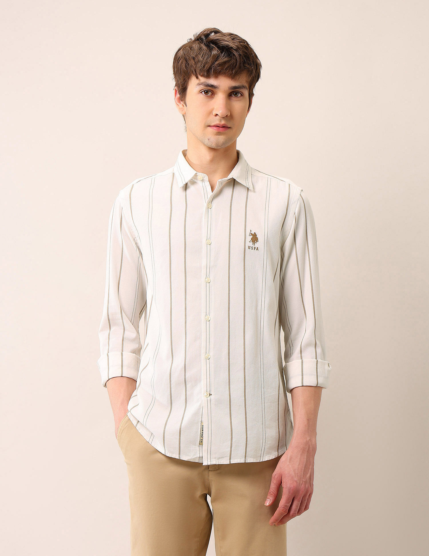 U.S. Polo Assn. Denim Co. Vertical Striped Dobby Shirt