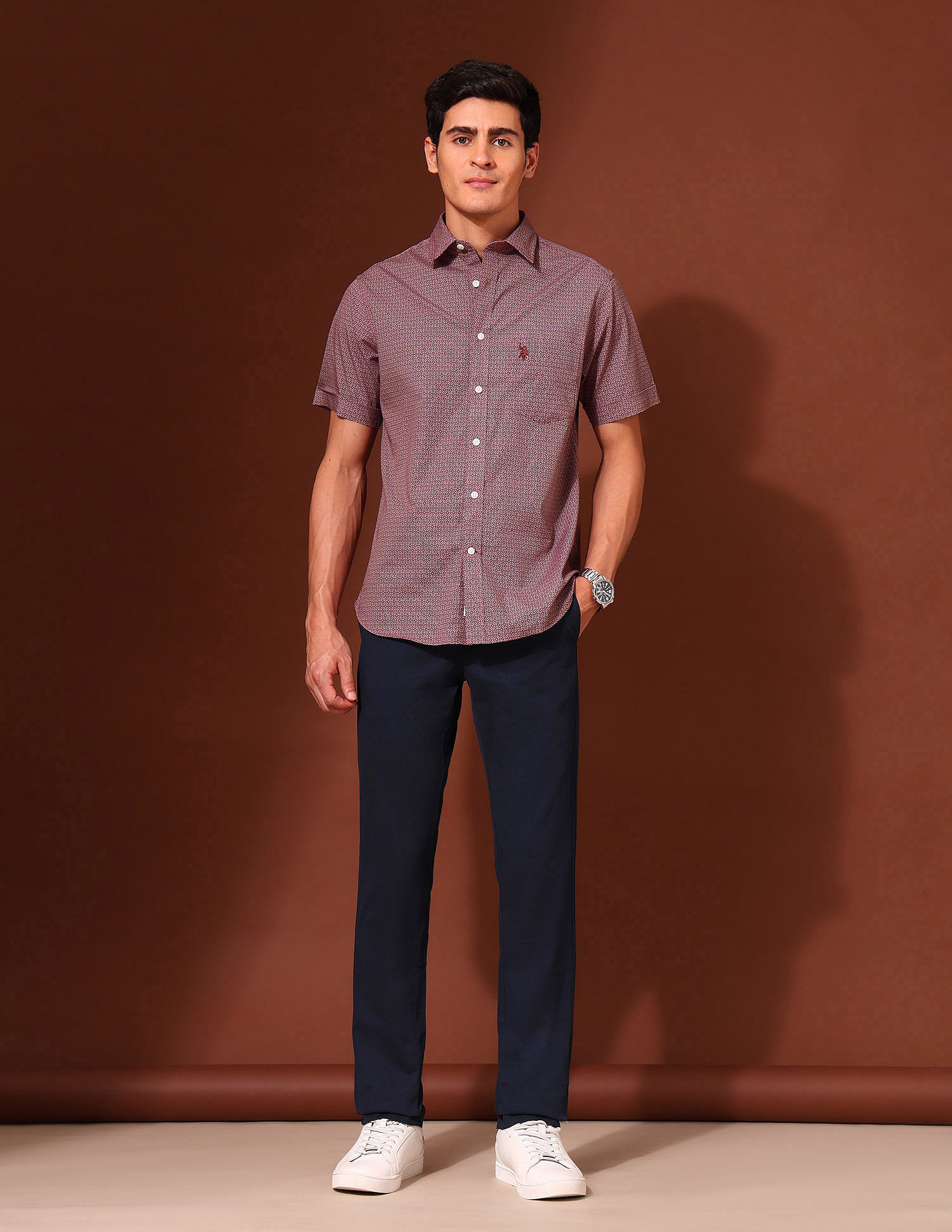 U.S. Polo Assn. Floral Printed Tailored Fit Shirt