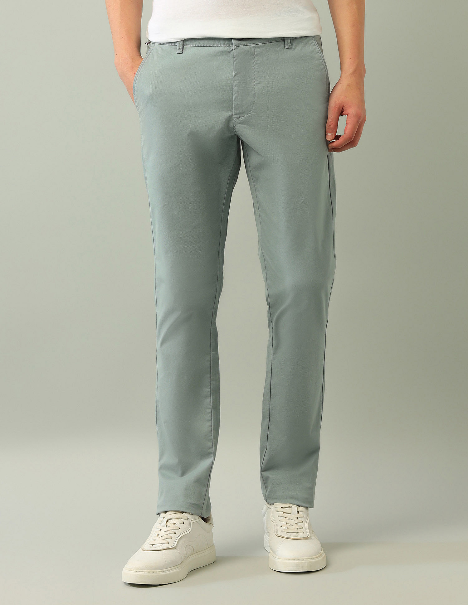 Arrow Sport Solid Mid Rise Trouser