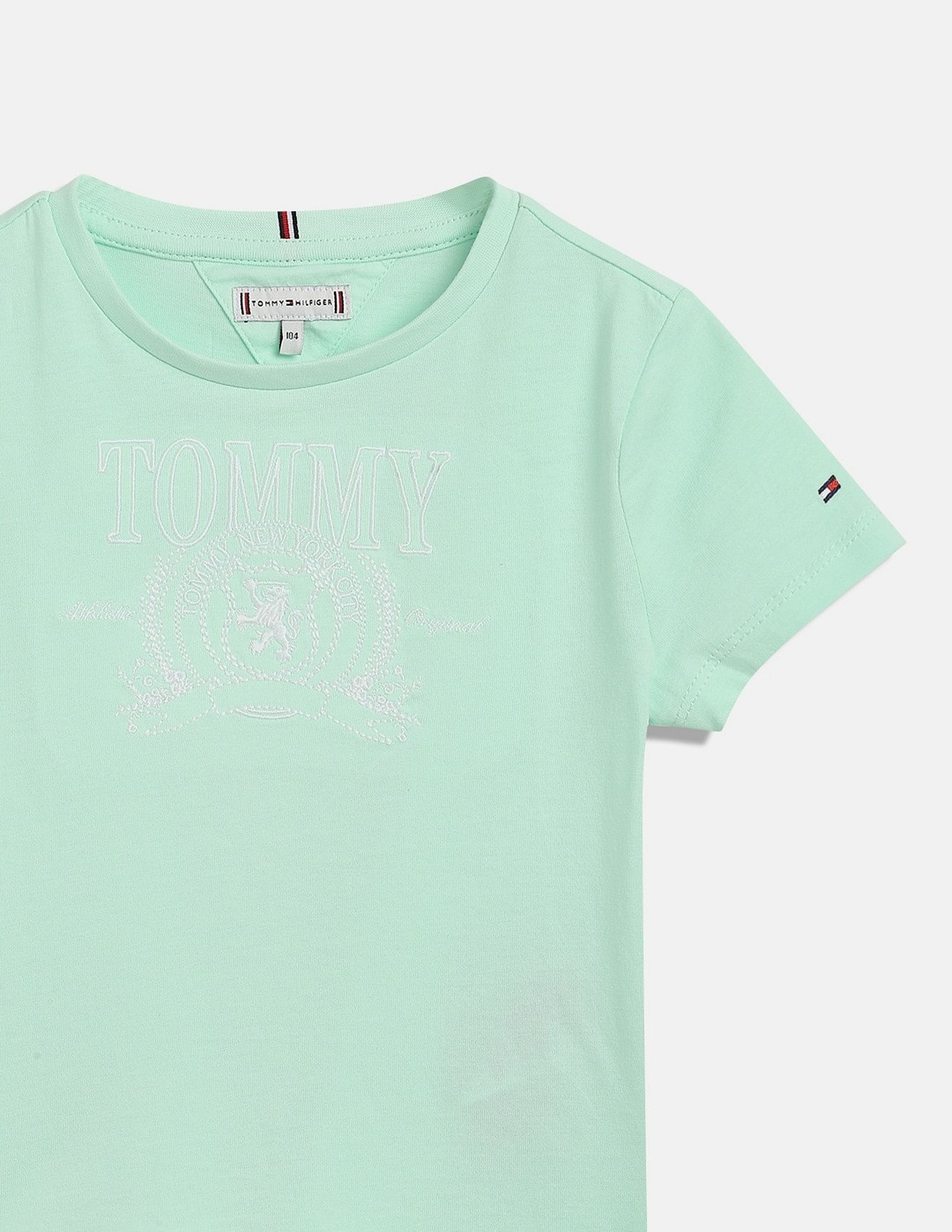Tommy Hilfiger Kids Girls Logo Regular-Fit Cotton T-Shirt