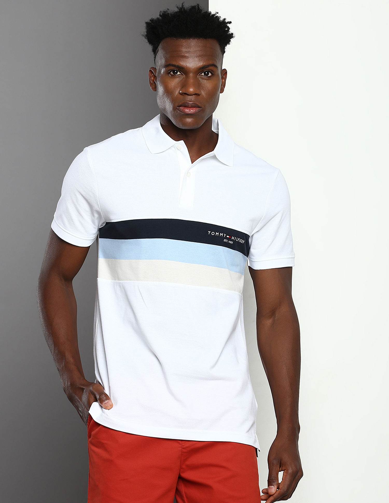 tommy hilfiger color block rugby shirt