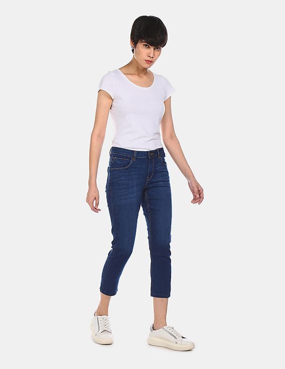 Buy U.S. Polo Assn. Women Mid Rise Dark Wash Capri Jeans - NNNOW.com