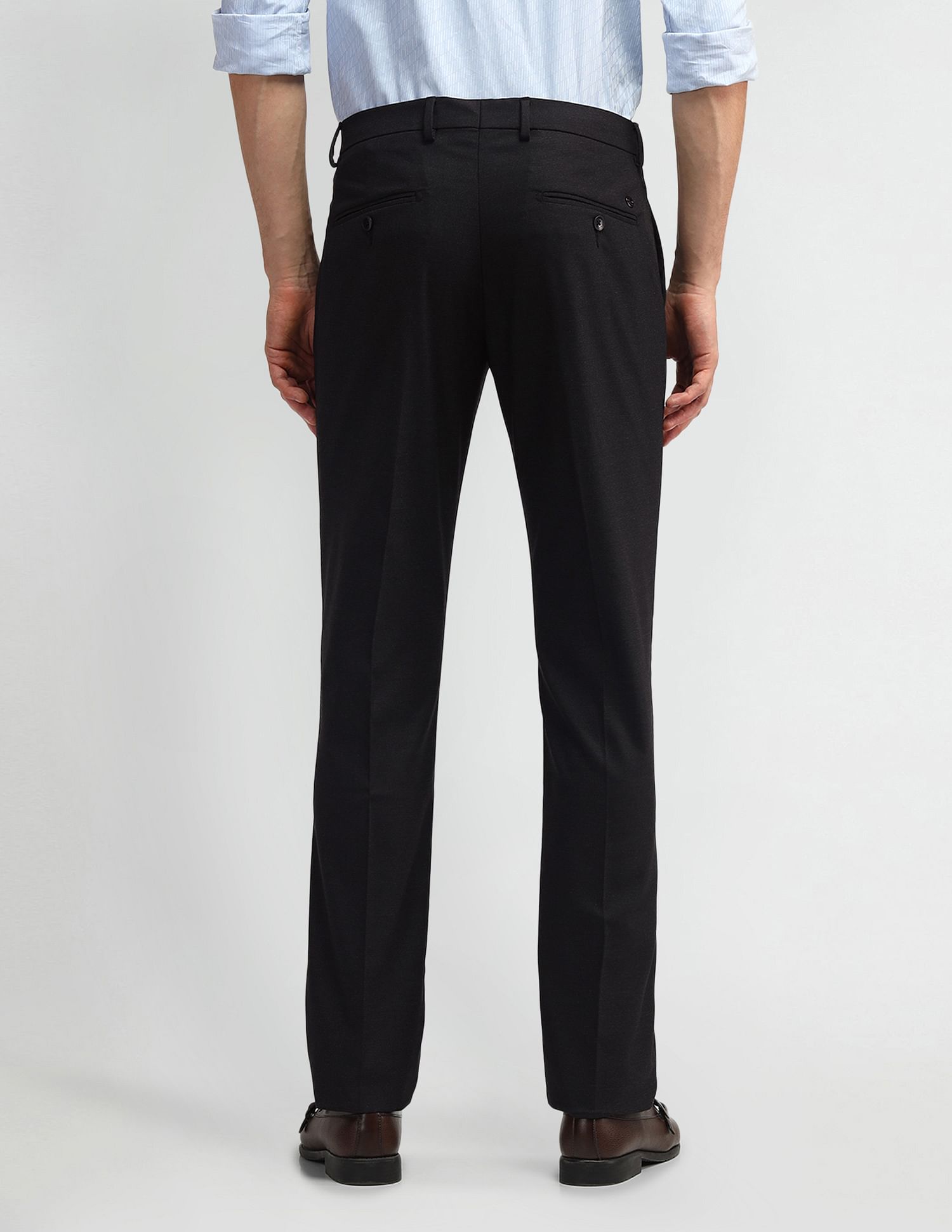 Arrow Slim Fit Mid Rise Trousers