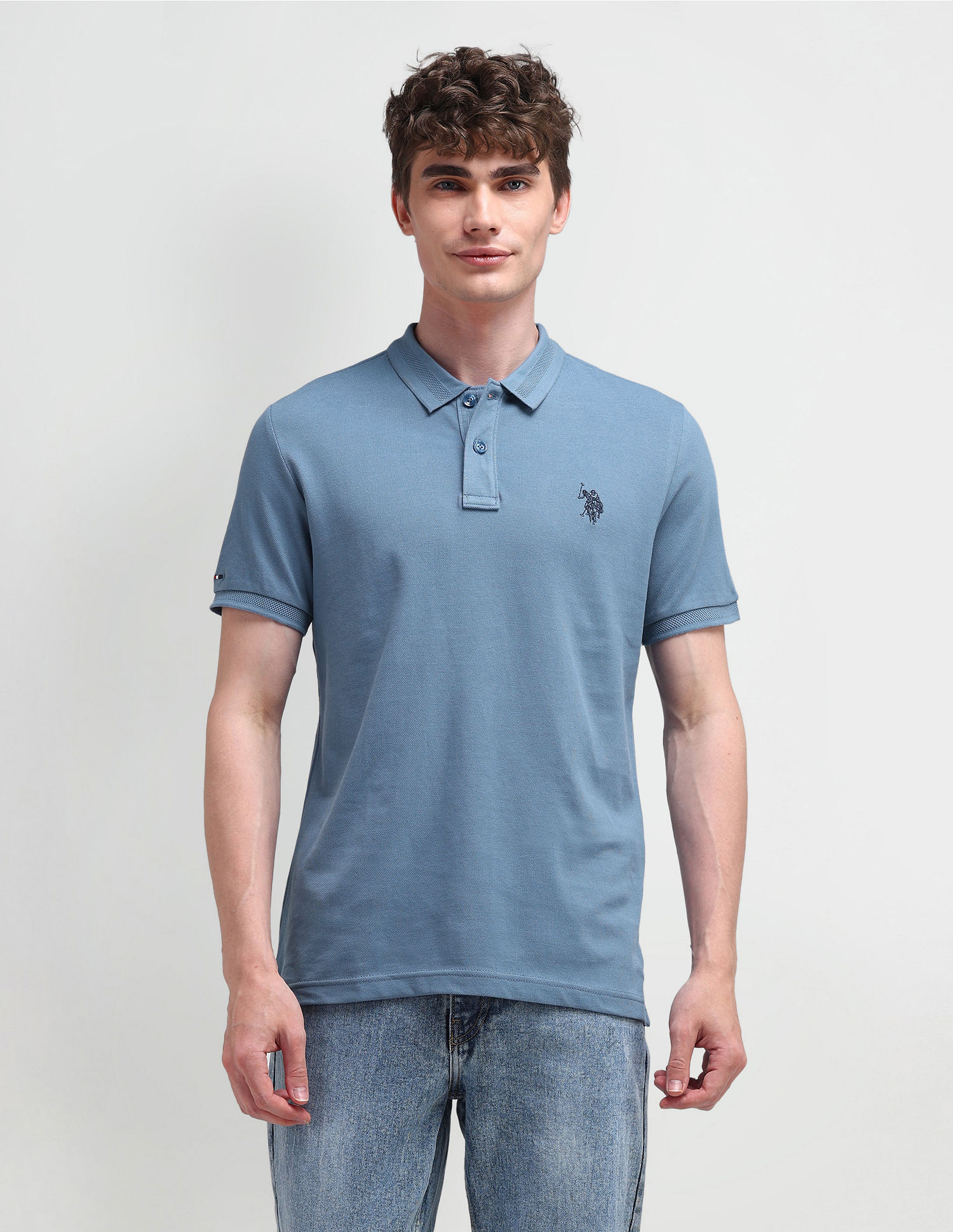 U.S. Polo Assn. Denim Co. Muscle Fit Solid Polo Shirt