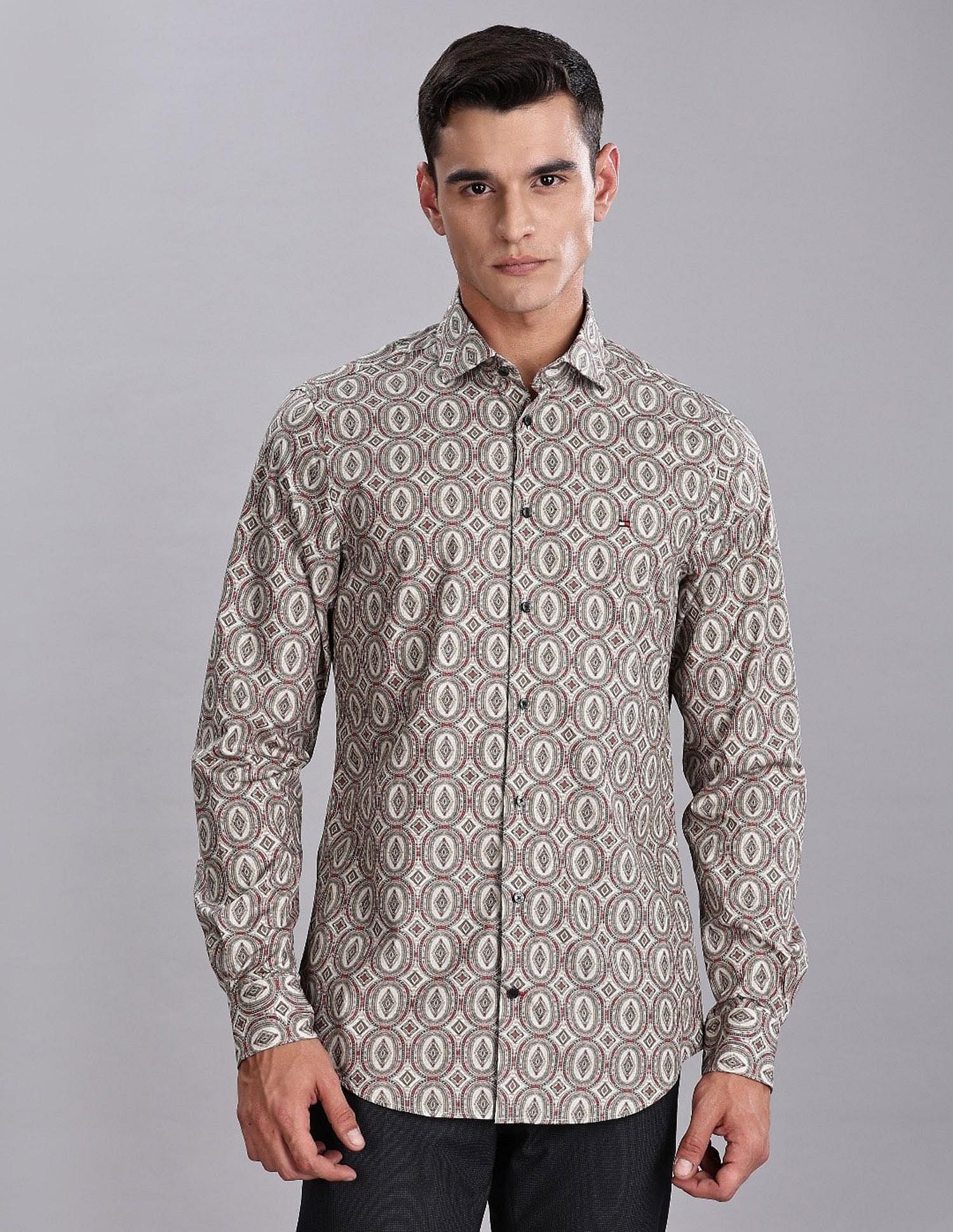 Tommy Hilfiger Printed Slim Fit Plain Woven Shirt