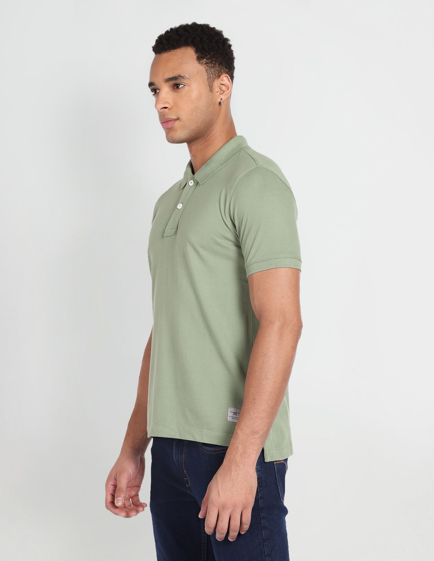 Flying Machine Short Sleeve Solid Polo Shirt