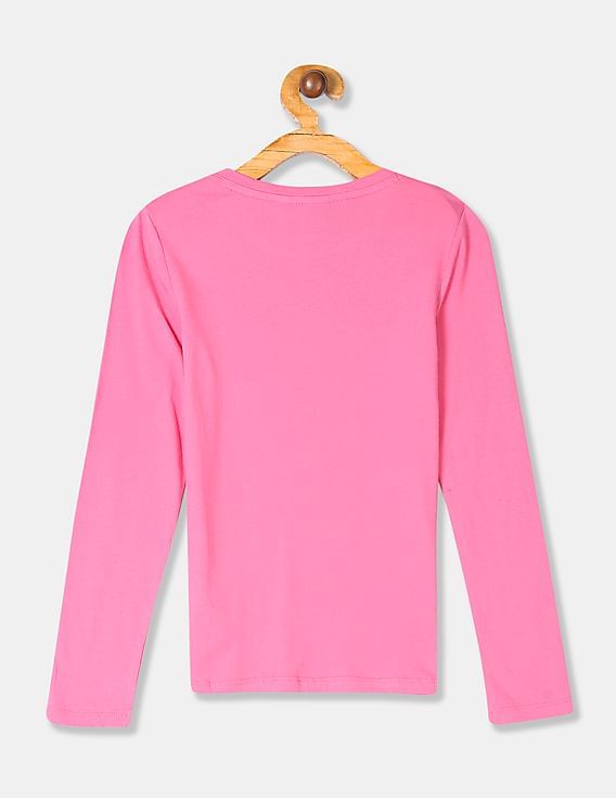 DON’T TOUCH RAGLAN L/S TEE NAVY/PINK 1200W-8366-NeonPink-0-