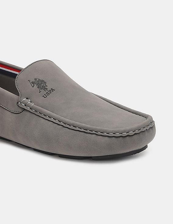 Buy . Polo Assn. Men Grey Round Toe Solid Aaron  Loafers 