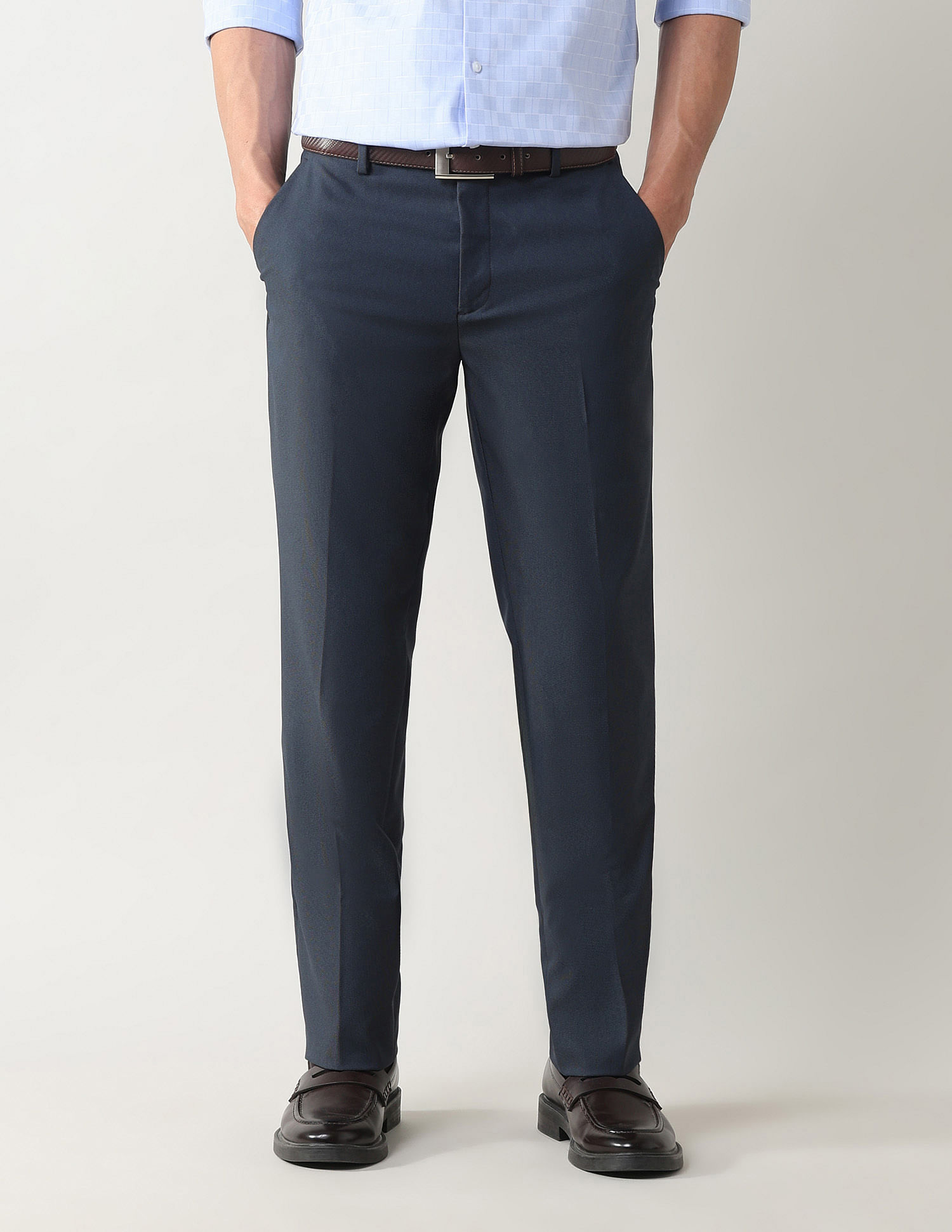 Arrow Textured Regular Fit Dobby Trousers