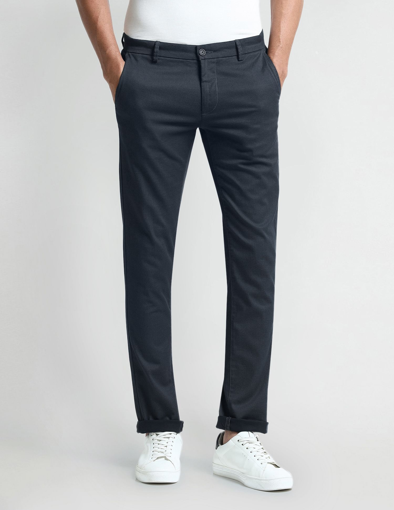 Arrow Sport Slim Fit Geometric Patterned Trousers