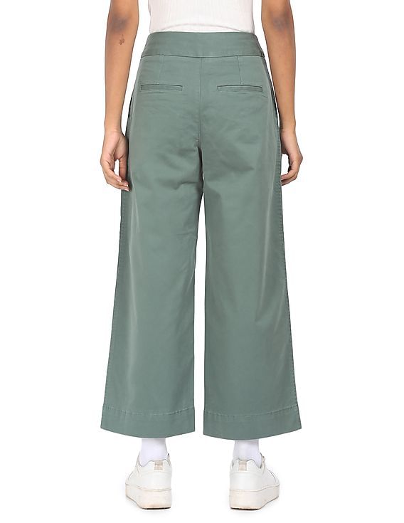Buy GAP Women Green High Rise Wide Leg Pants - NNNOW.com