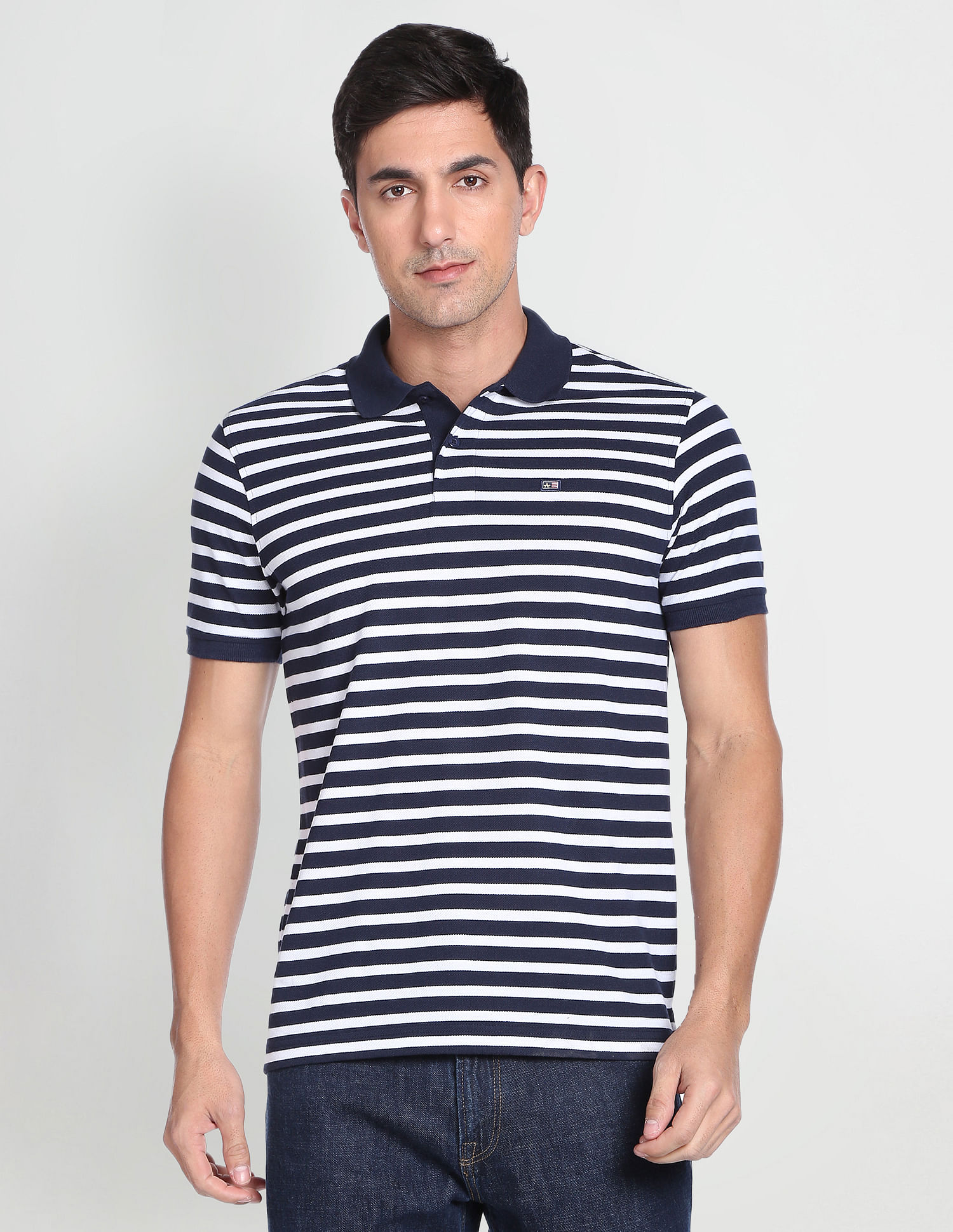 Arrow Sports Striped Polo Shirt