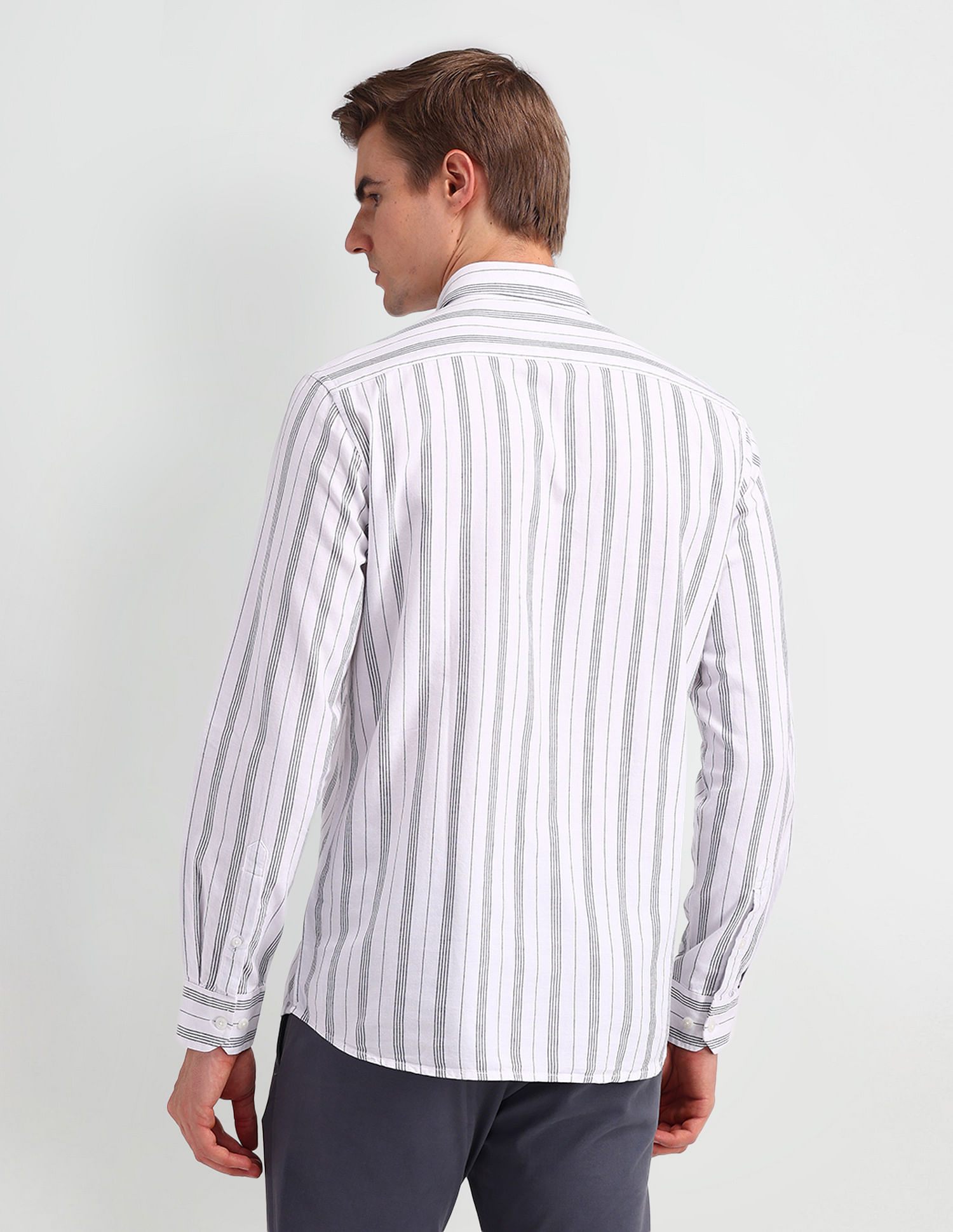 Arrow Sport Oxford Vertical Striped Shirt