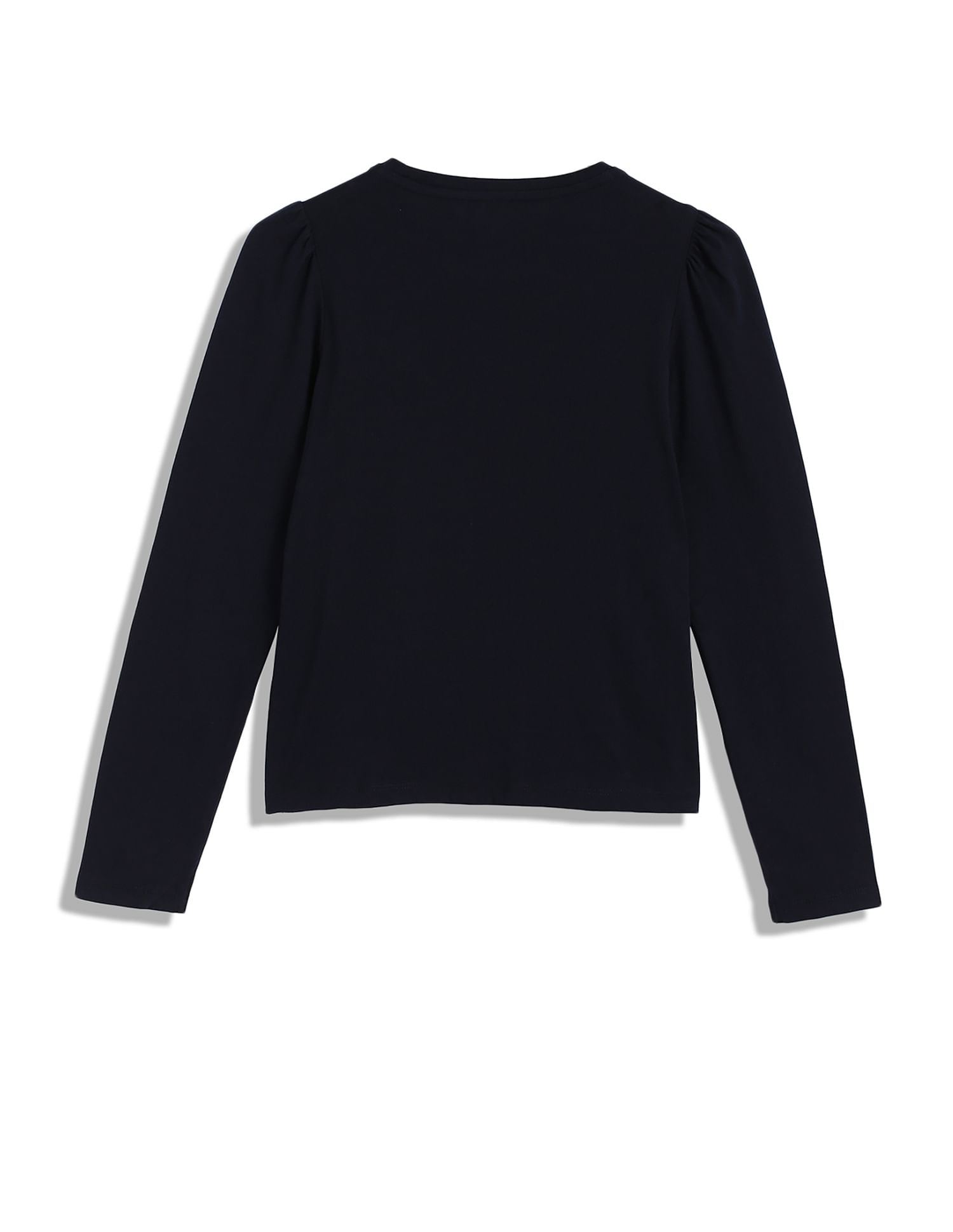 Tommy Hilfiger Kids Girls Puff Shoulder Fashion Cotton T-Shirt