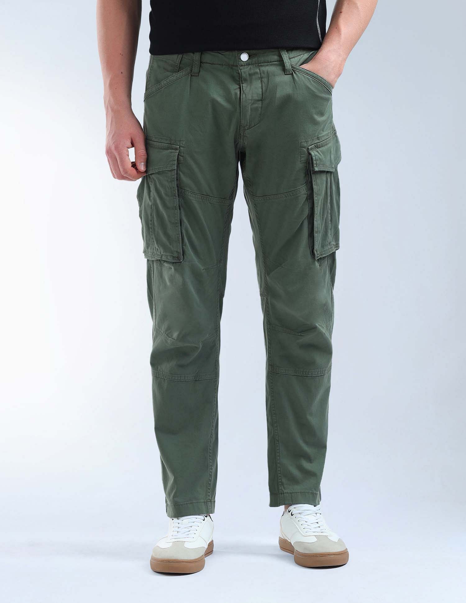 Flying Machine Mid Rise Relaxed Tapered Fit Trousers