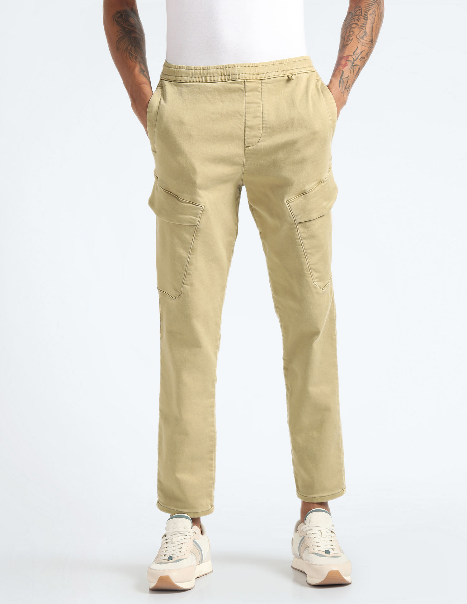 Flying Machine Relaxed Fit Solid Trousers