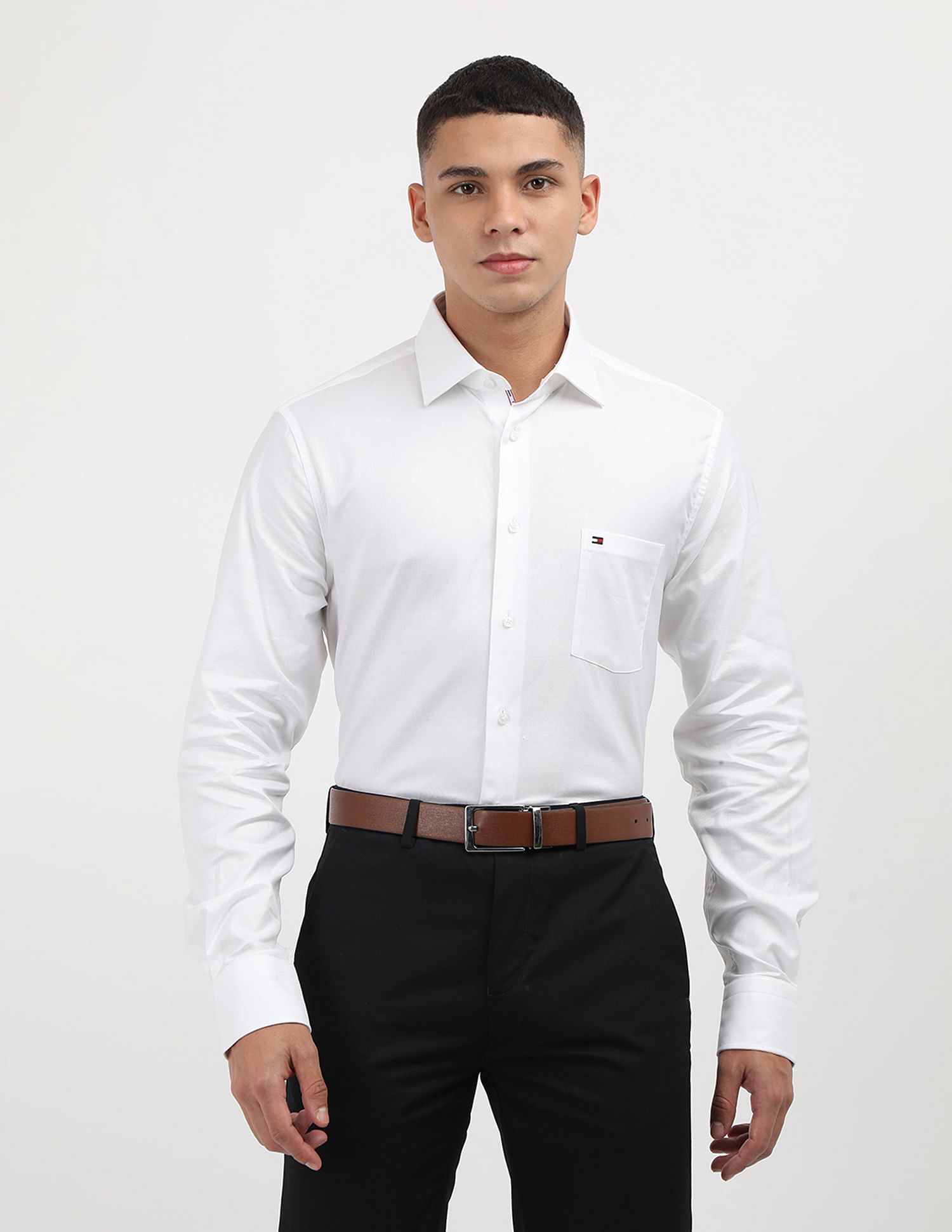 Tommy Hilfiger Solid Engineered Regular Shirt