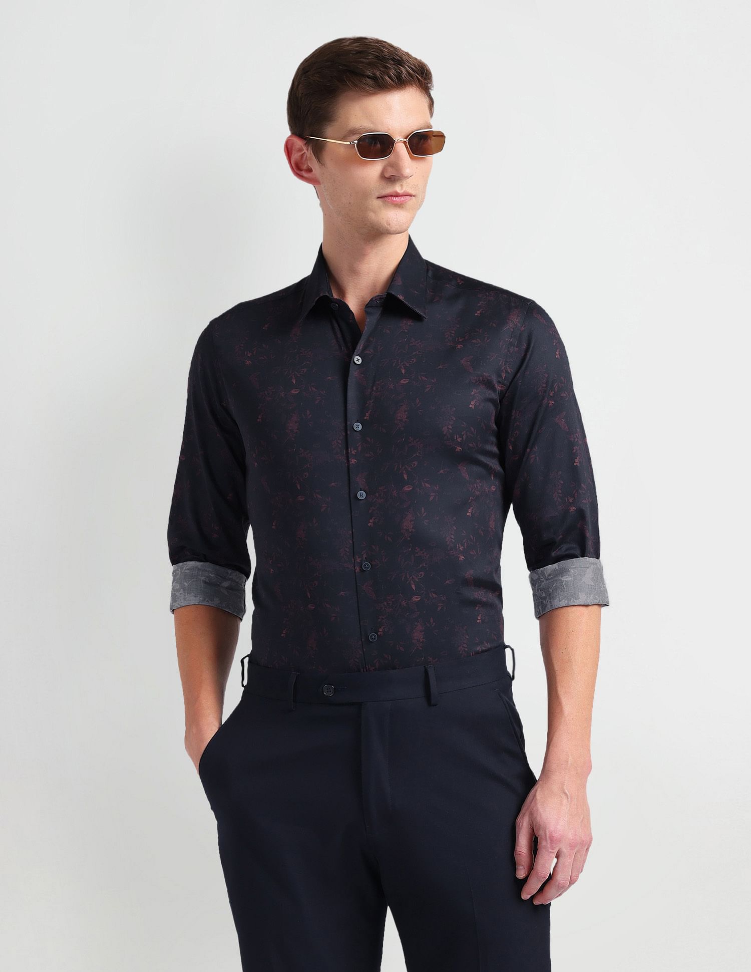 Arrow Newyork Manhattan Slim Fit Floral Print Shirt