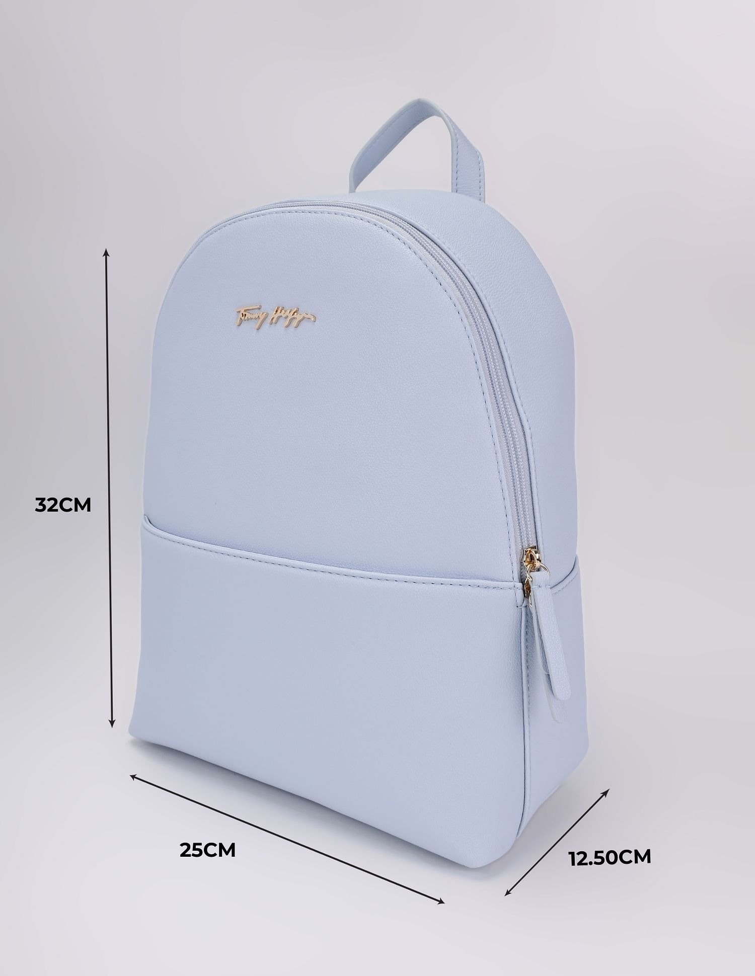 Tommy Hilfiger Solid Blue Pu Backpack