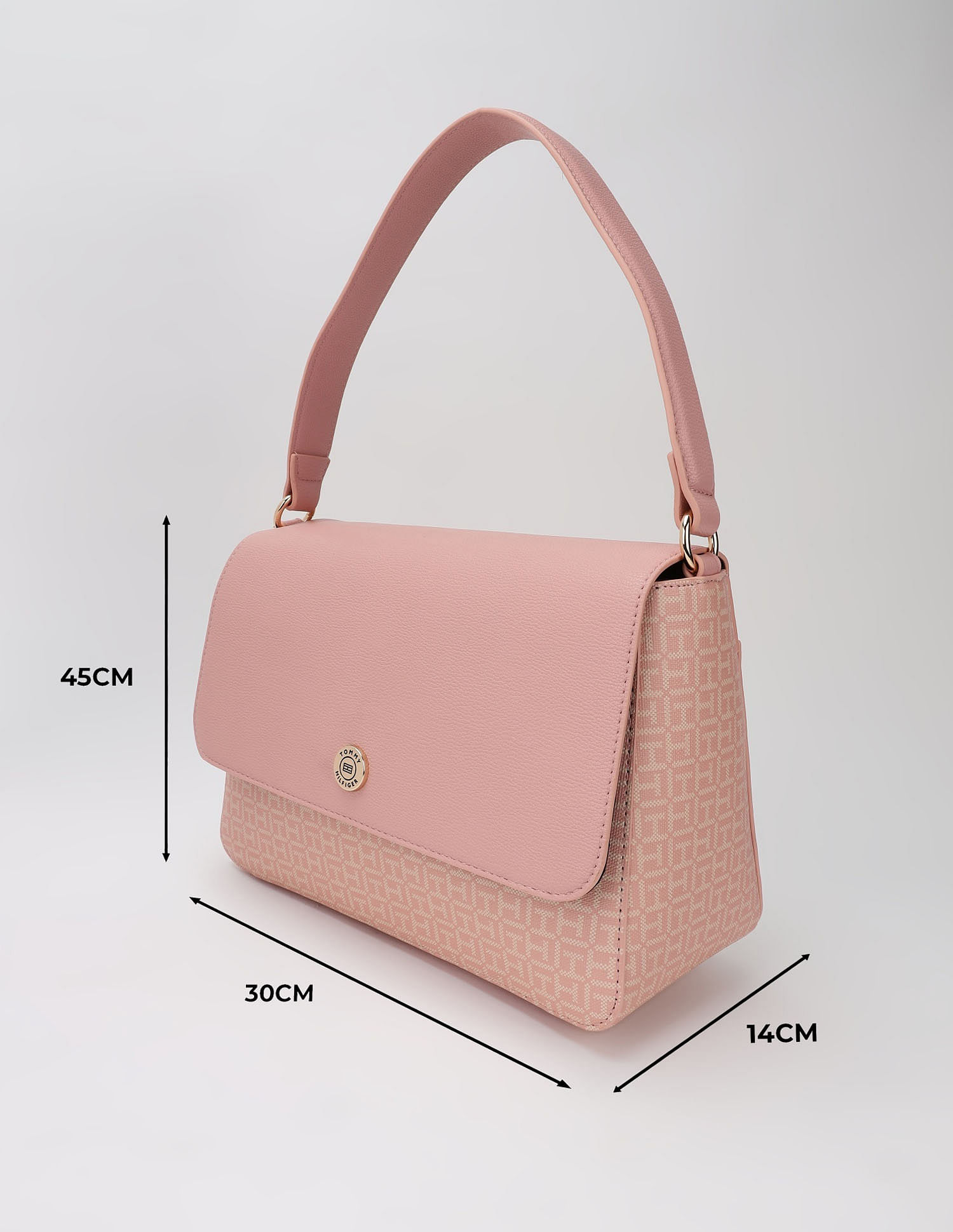 Tommy Hilfiger Logo Beige Pvc Hand Bag