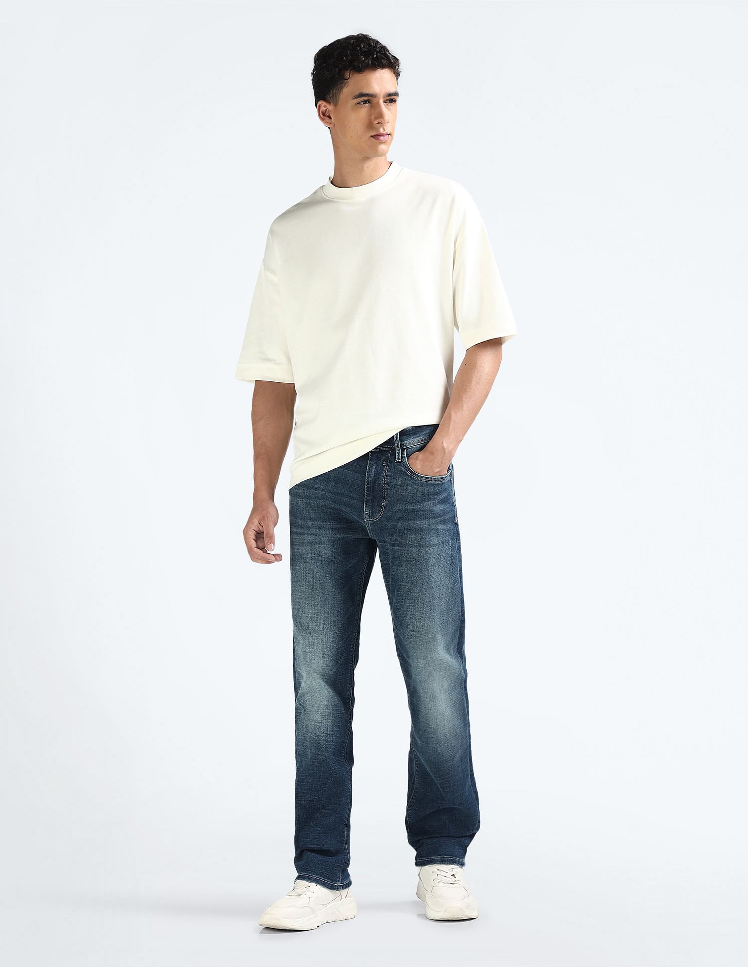 Flying Machine Freddie Slim Straight Stone Wash Jeans