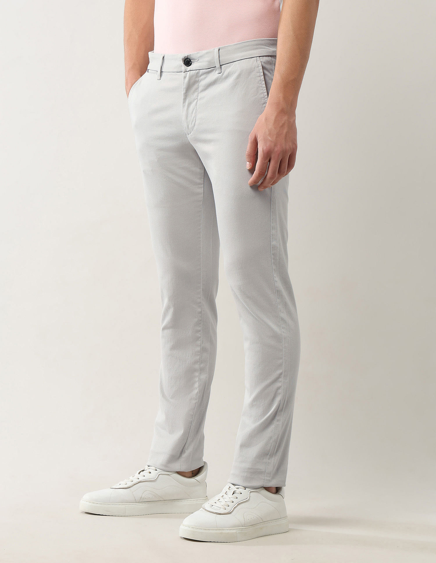 Arrow Sport Slim Fit Textured Trousers