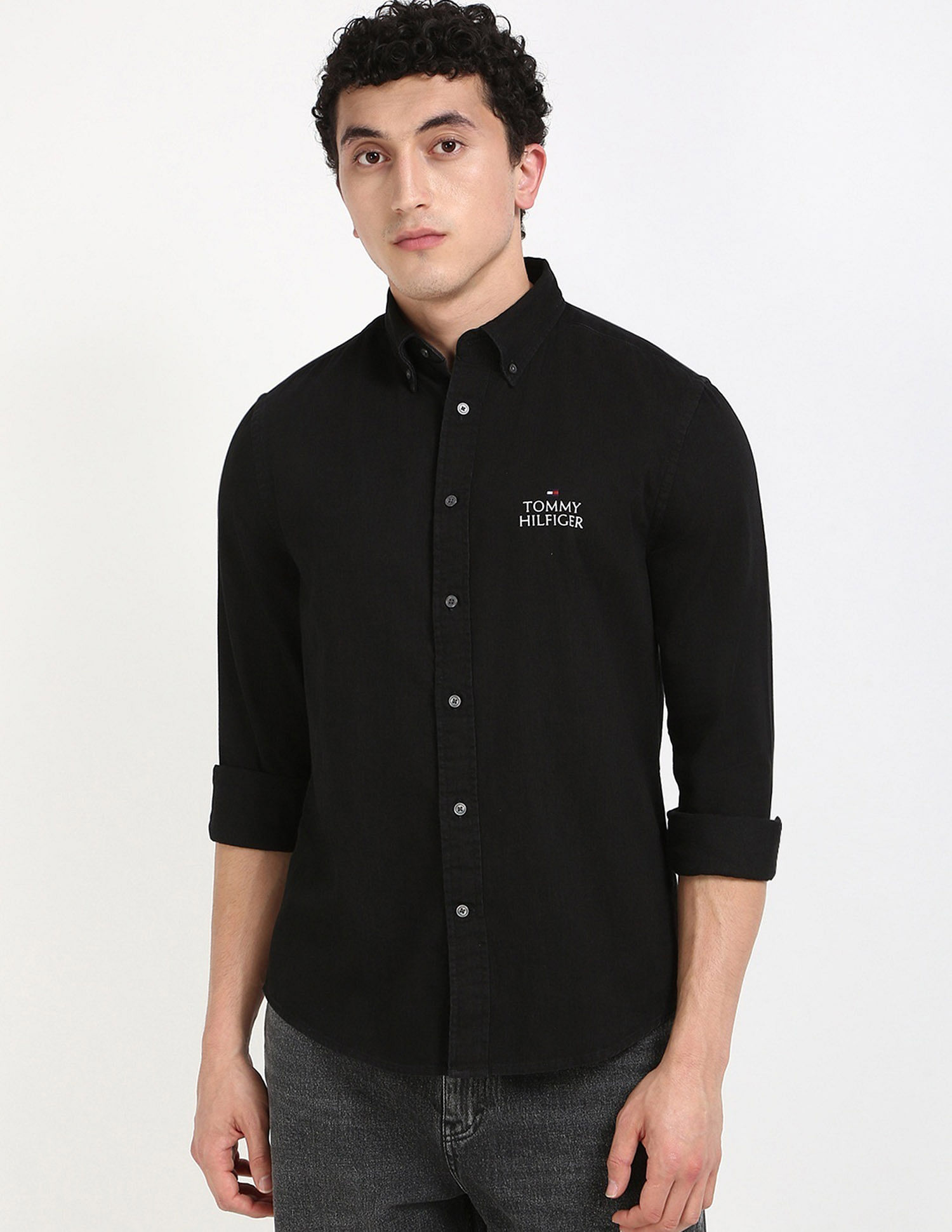 Tommy Hilfiger Solid Regular Fit Twill Woven Shirt