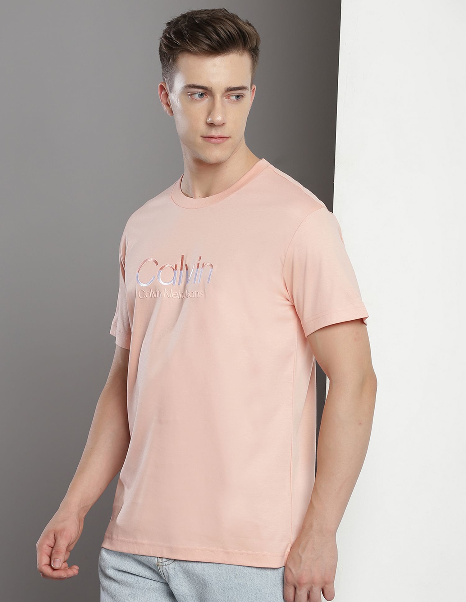 Calvin Klein Embroidered Logo Cotton T-Shirt