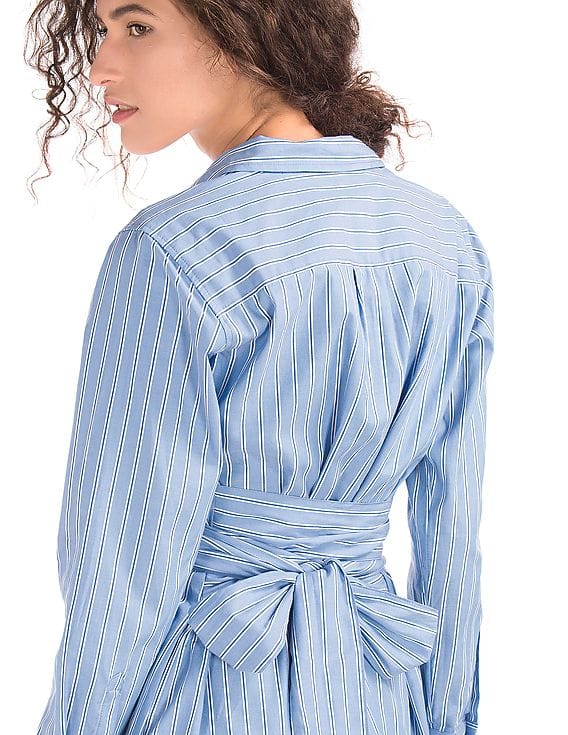 gap blue striped dress Buy Women Women Stripe Midi Shirt Cut Out Maternity Bodycon Yoke seam at front Color:Full Pearl Vday25