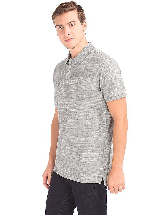 GAP Men Grey Space Dye Pique Polo