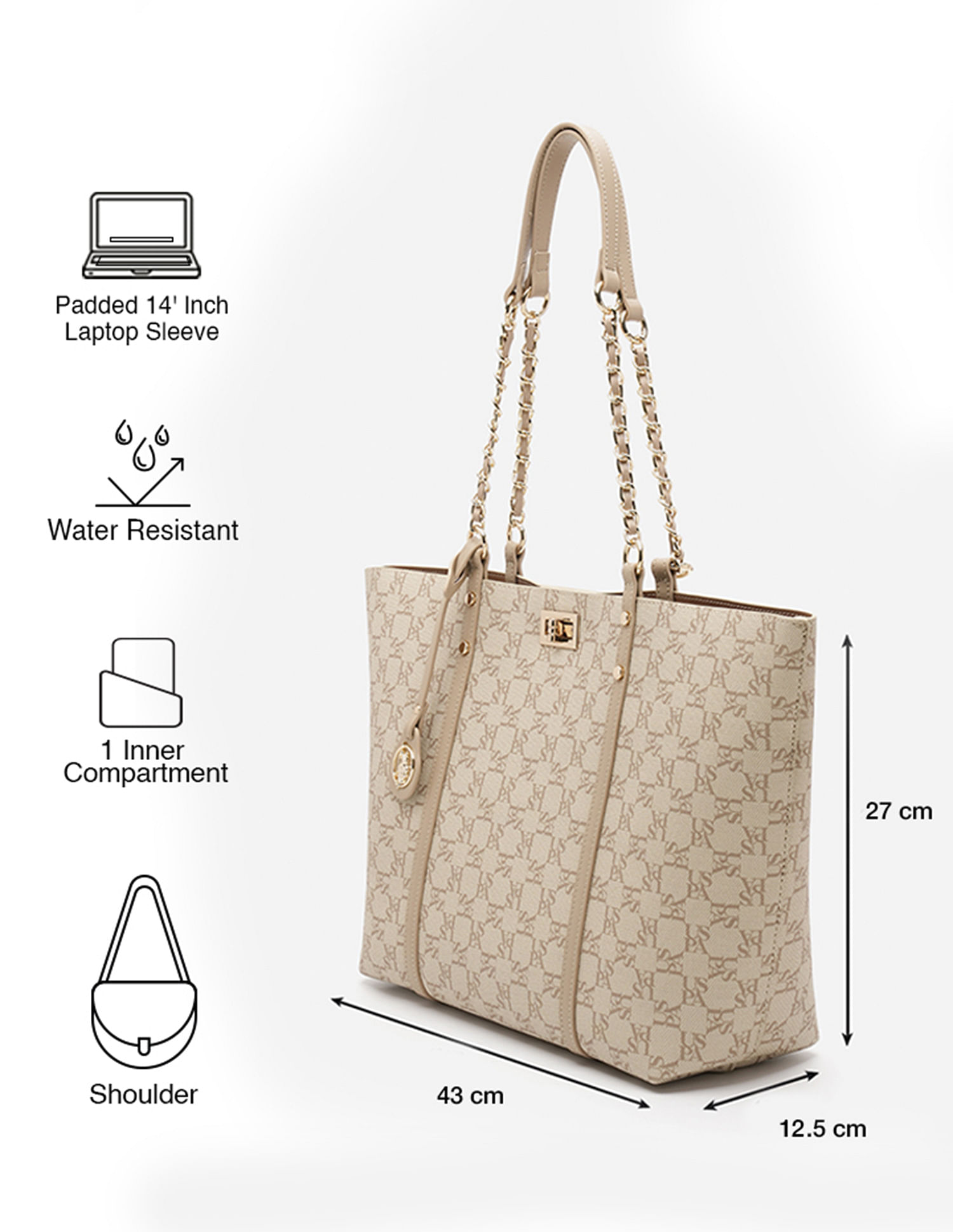 U.S. Polo Assn. Kylie Monogram Tote Bag
