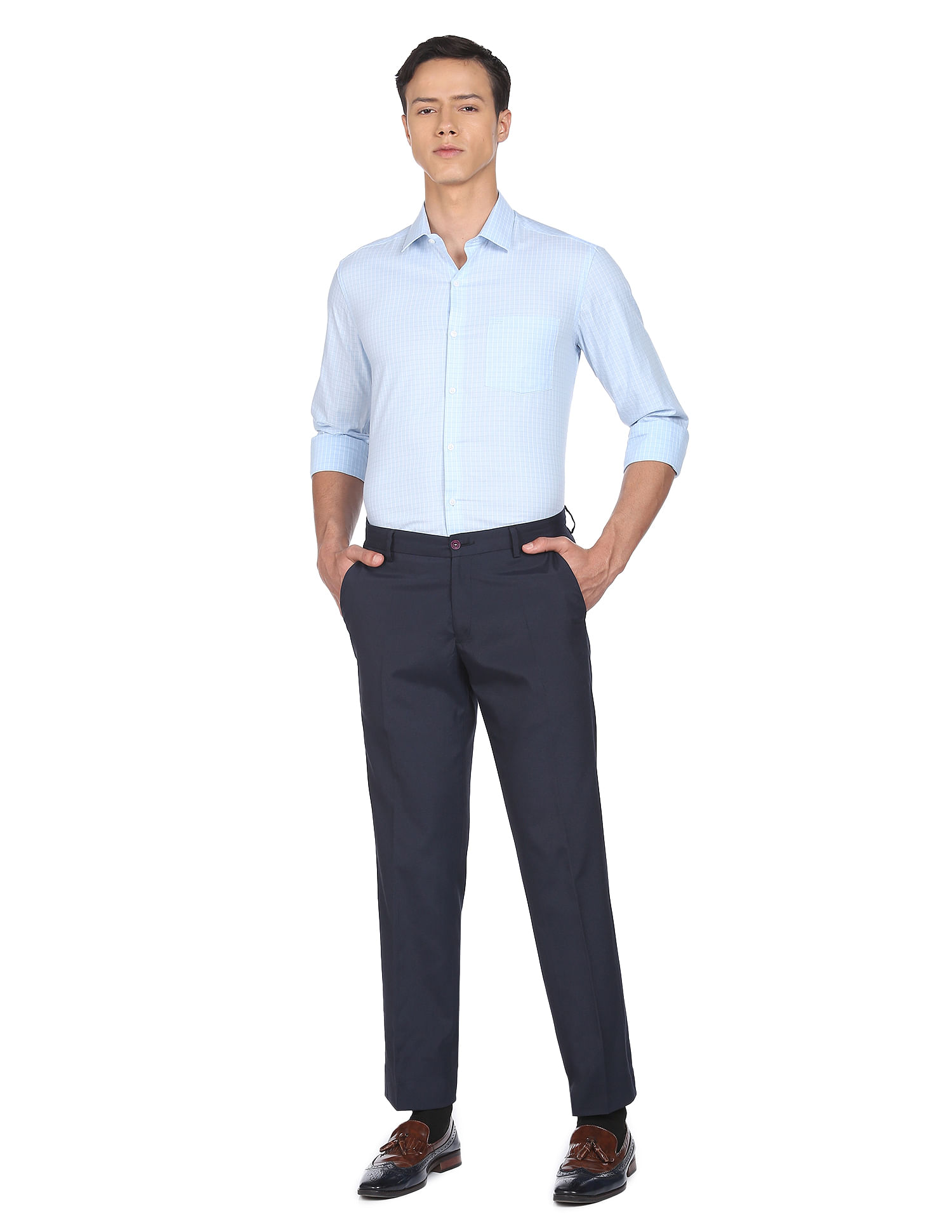 Arrow Manhattan Slim Fit Grid Tattersall Check Shirt