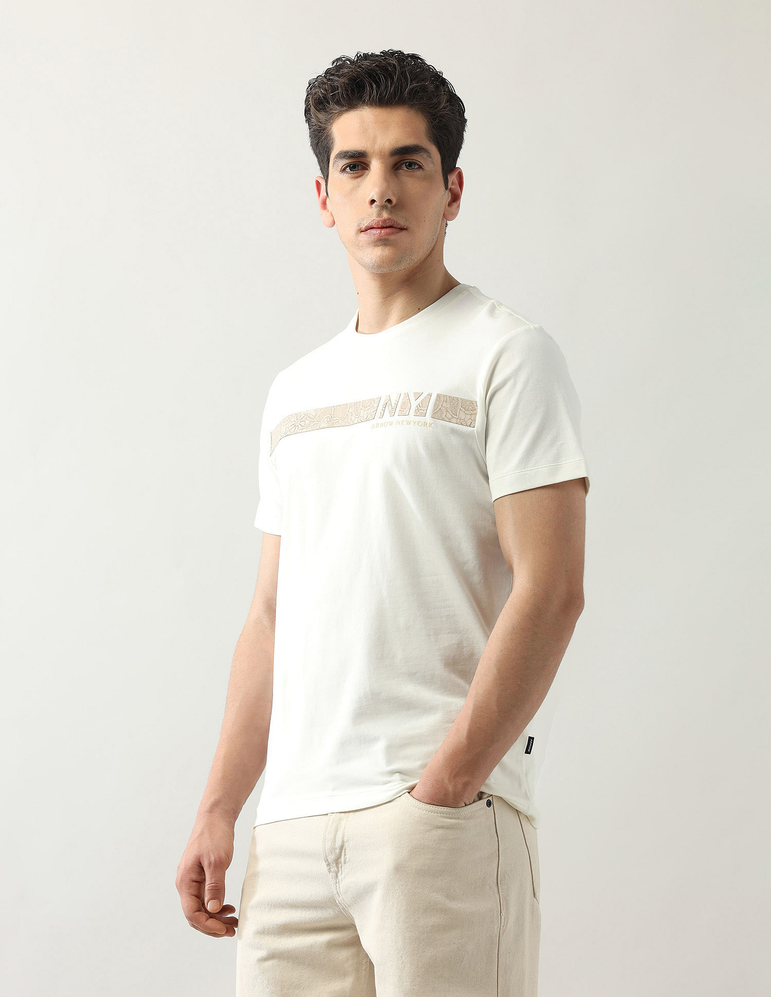 Arrow Newyork Floral Printed Regular Fit T-Shirt