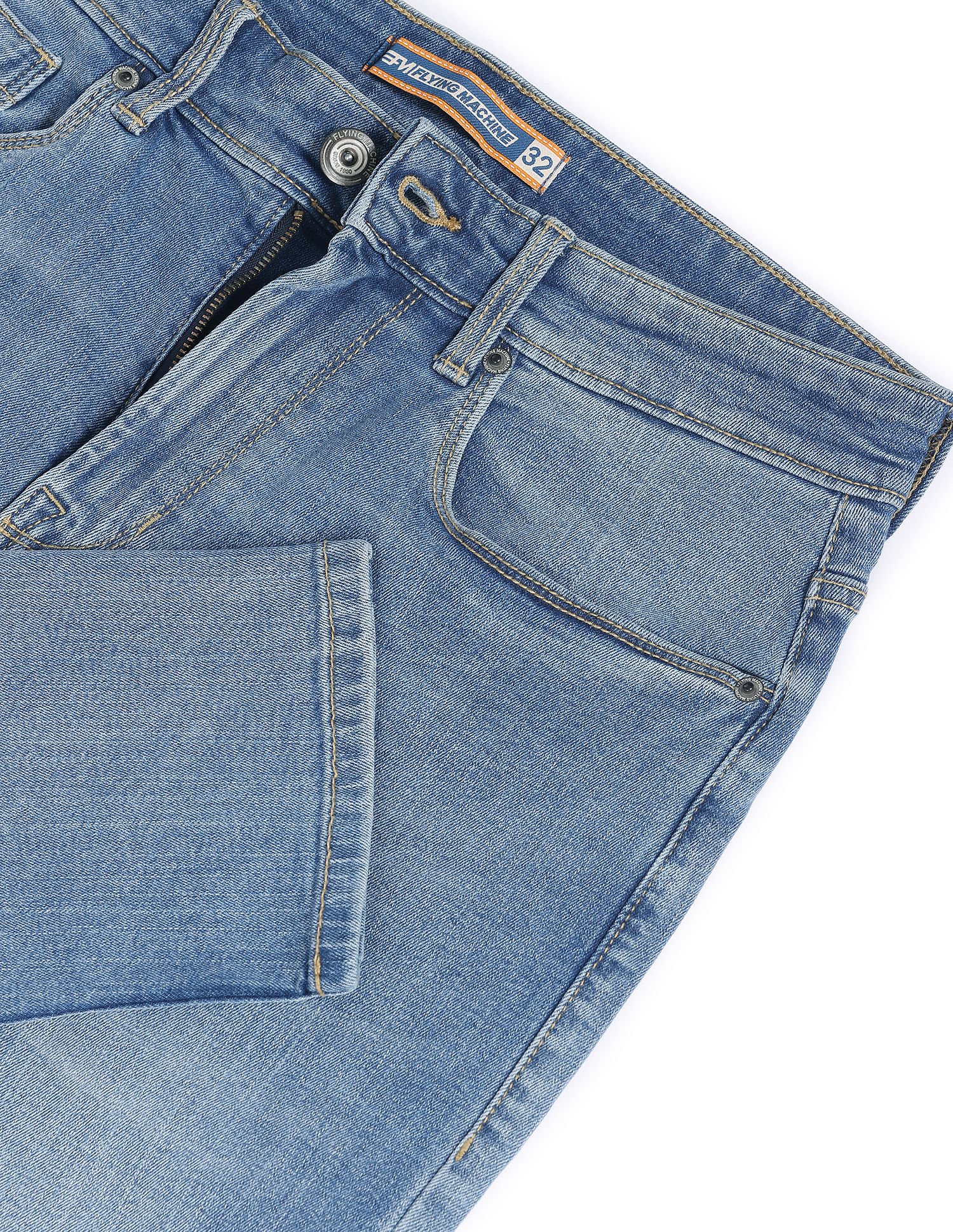 Flying Machine Mid Rise Stone Wash Jeans