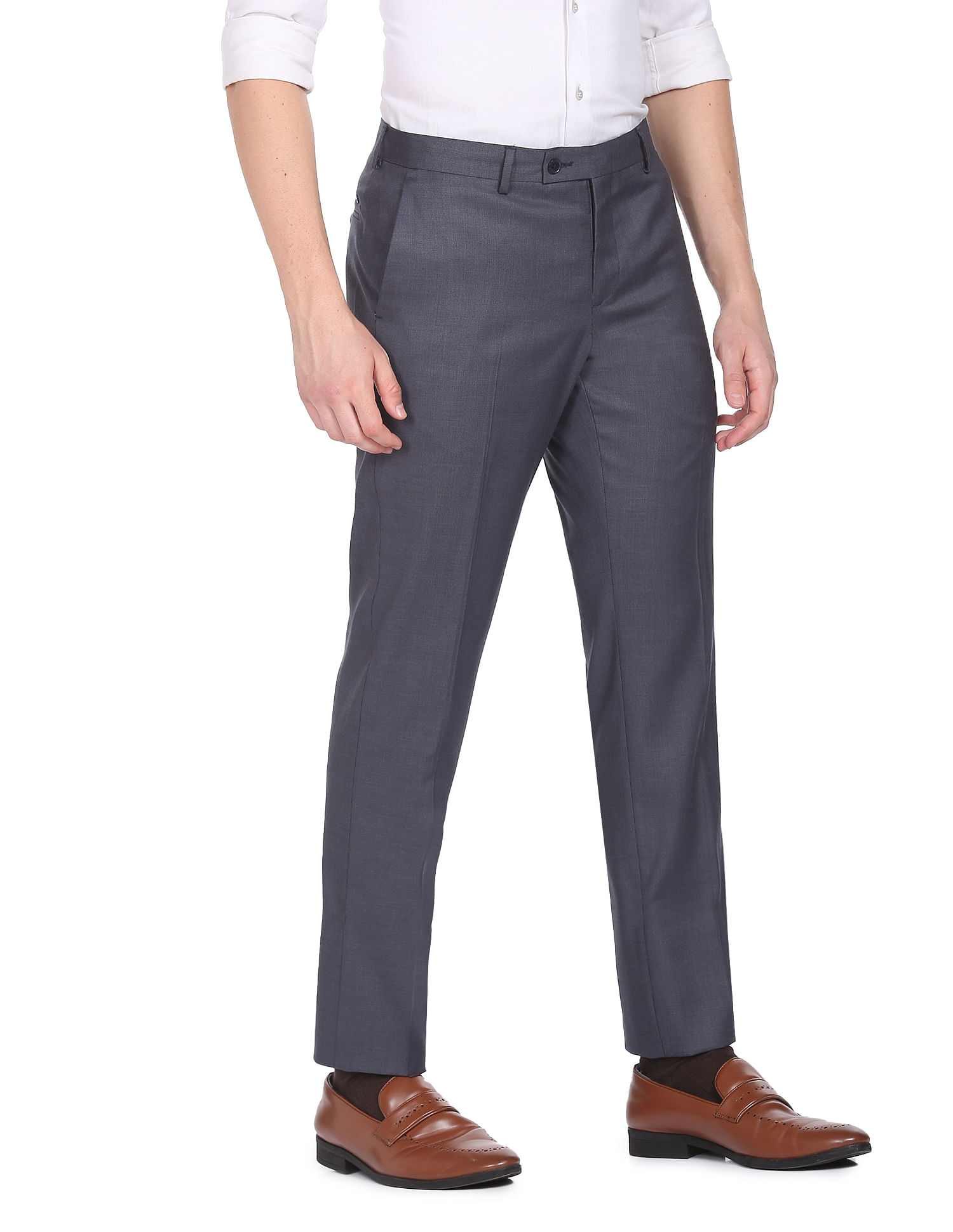 Buy INVICTUS Men Purple Slim Fit Cotton Stretch Trousers  Trousers for Men  675645  Myntra
