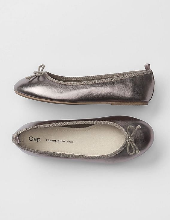 metallic ballet flats