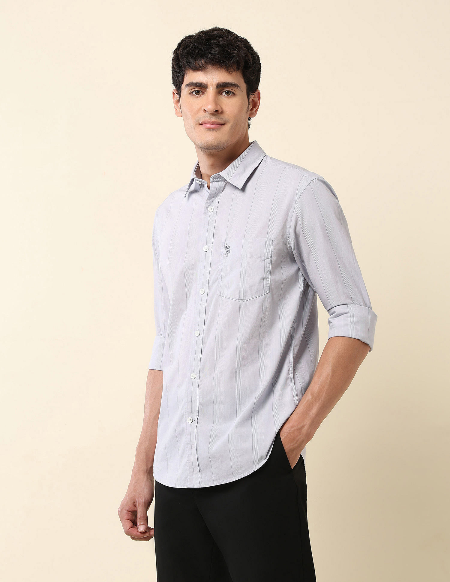 U.S. Polo Assn. Pinstriped Pure Cotton Shirt