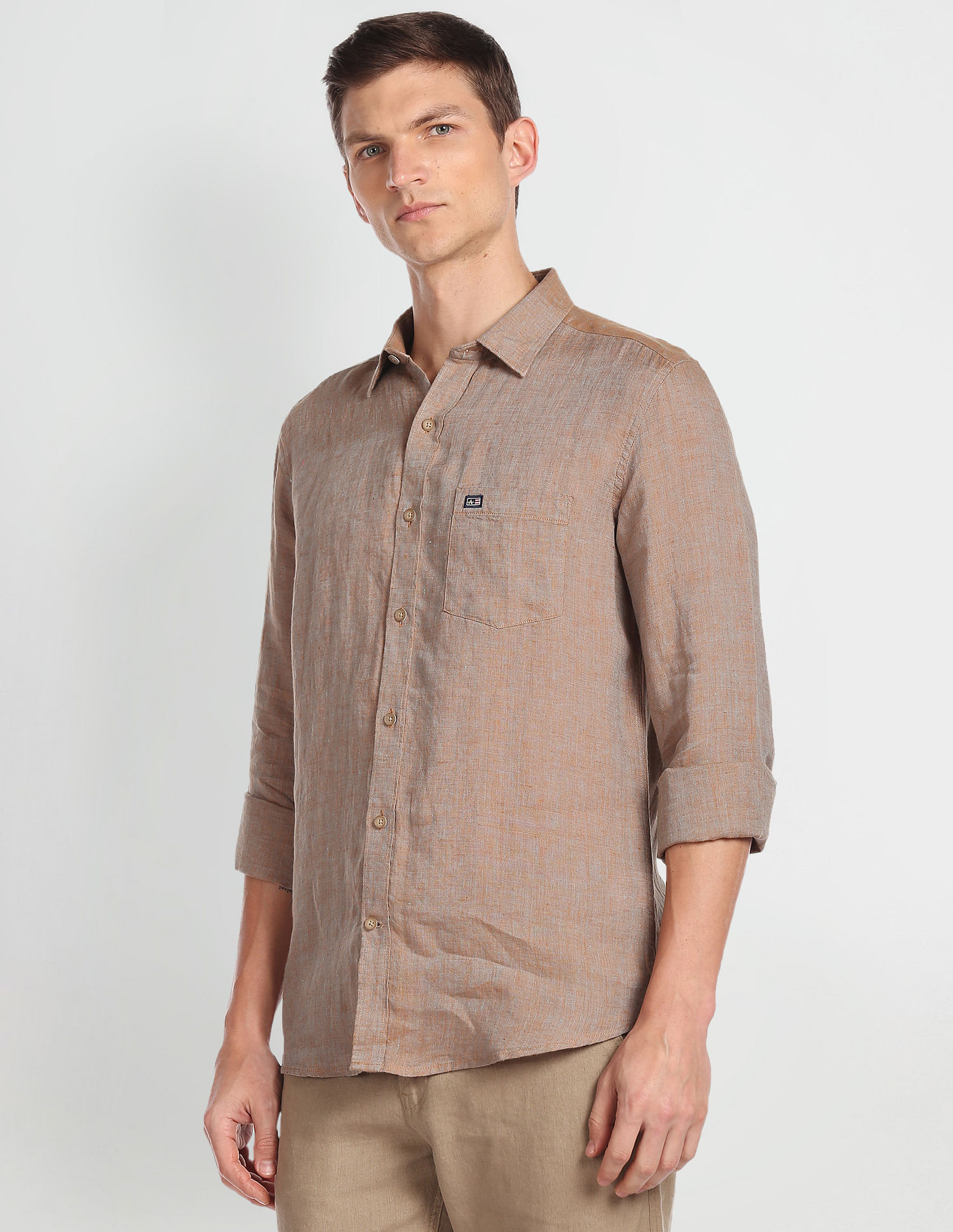 シャツ/ブラウス(長袖/七分) ARGUE - ARGUE CONTINENTAL LINEN SOLODITY SHIRT/ Buy Arrow Sports Linen Casual Shirt - NNNOW.com