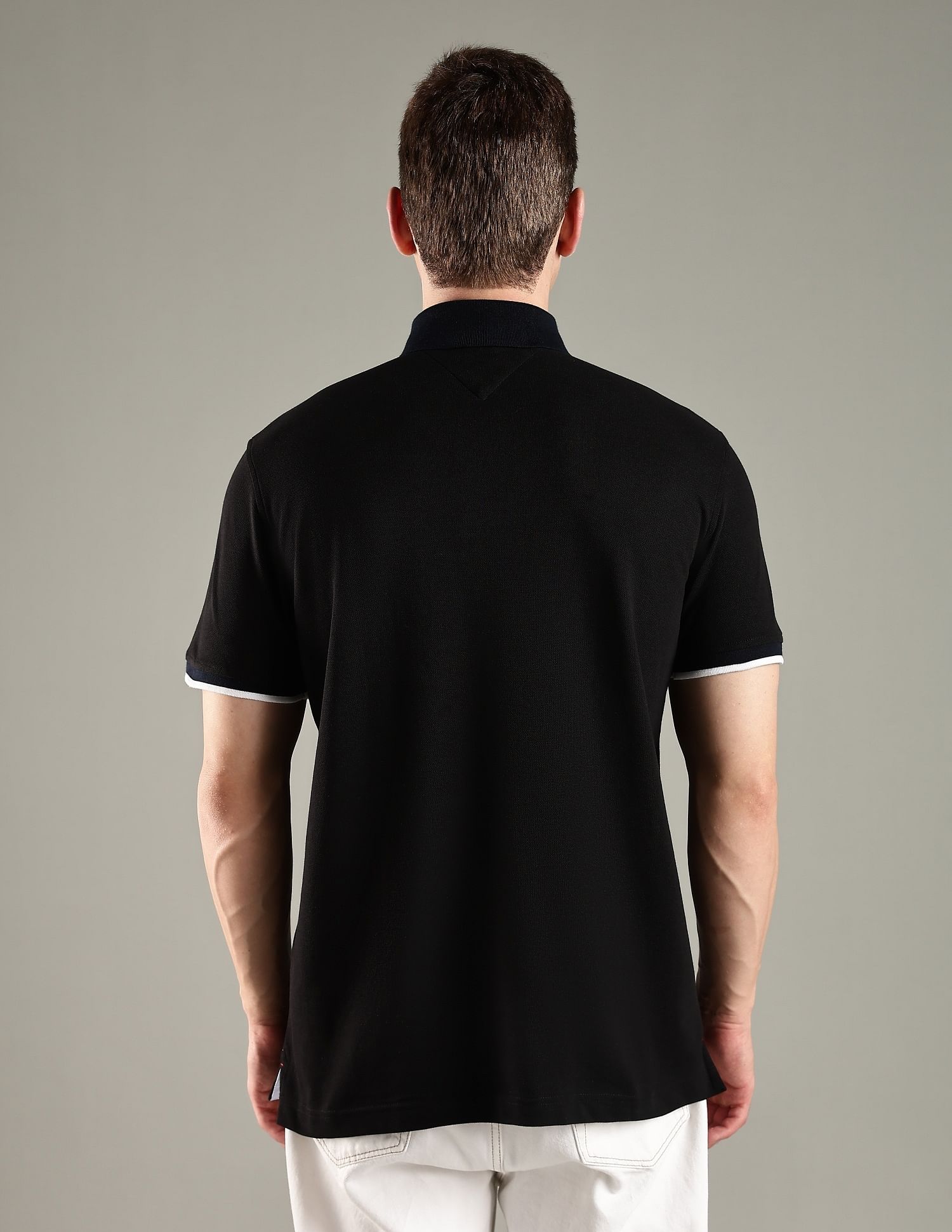 Tommy Hilfiger Solid Regular Fit Cotton Polo T-Shirt