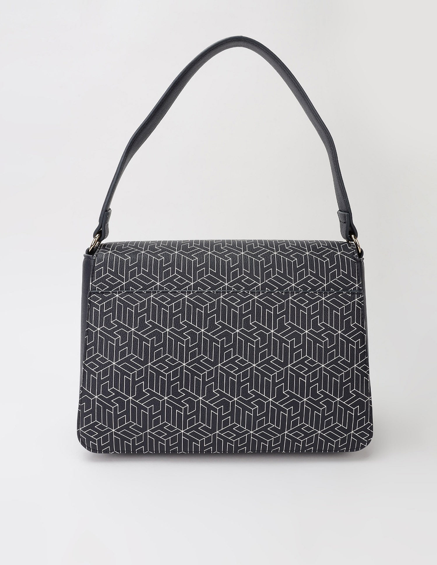 Tommy Hilfiger Logo Blue Pu Hand Bag