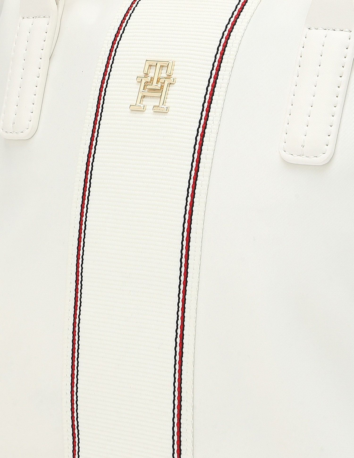 Tommy Hilfiger Solid White Nylon Handbags