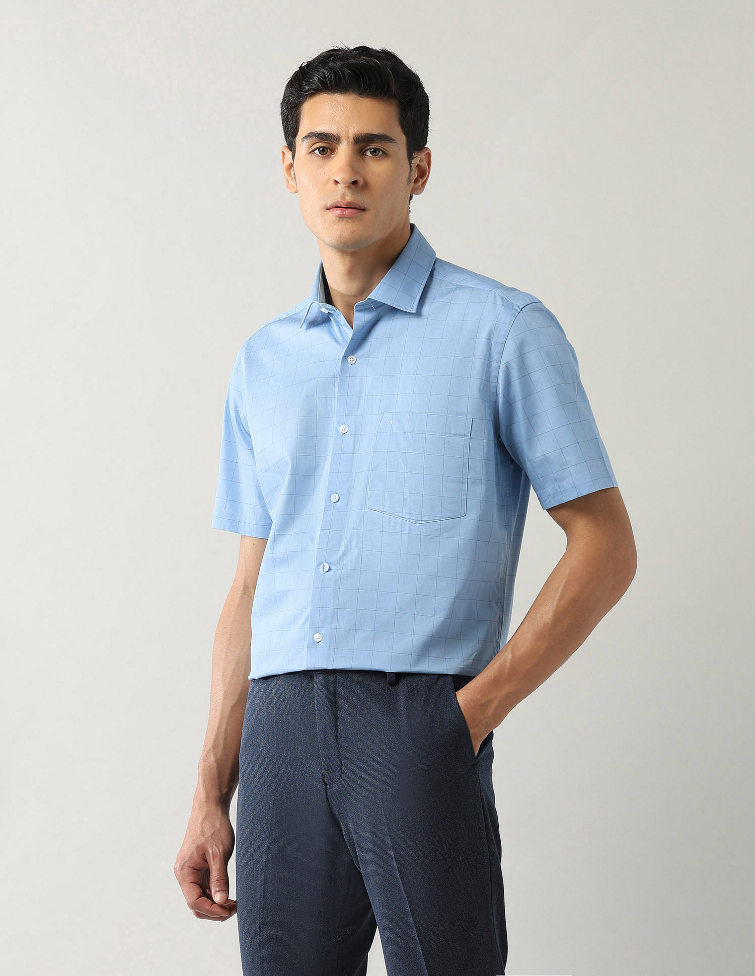 Arrow Liberty Classic Fit Windowpane Checked Shirt