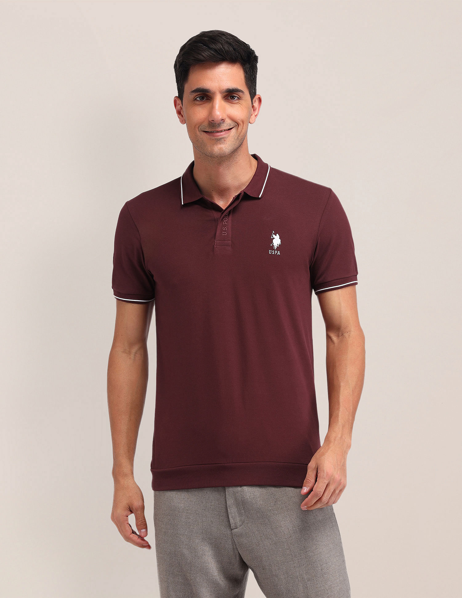 U.S. Polo Assn. Solid Pattern Slim Fit Polo Shirt