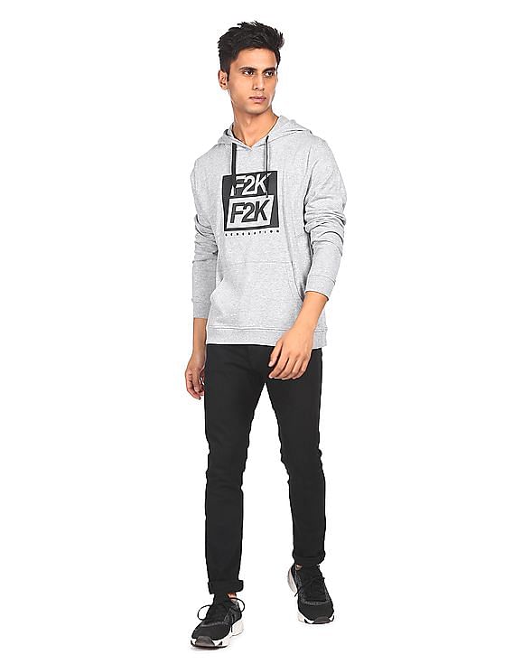 Flying Machine Long Sleeve Printed Hooded Sweatshirt